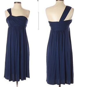 Navy one-shoulder dress